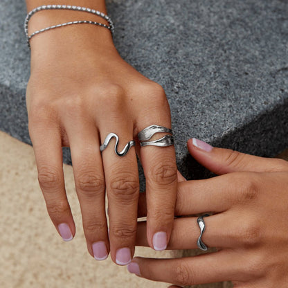 Penelope Smooth Silver-Tone Plain Band Ring