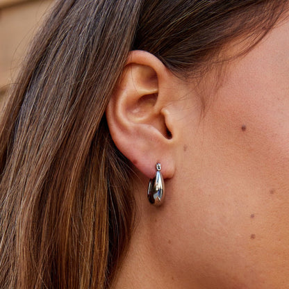 Serenity Smooth Silver-Tone Hoop Earrings