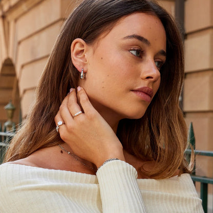 Serenity Smooth Silver-Tone Hoop Earrings