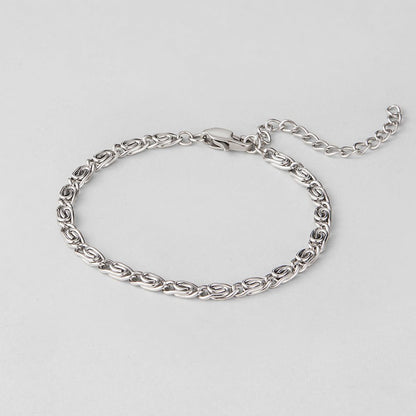 Curled Link Silver-Tone Bracelet