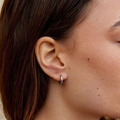 Mini Silver-Tone Hoop Earrings Set of Three