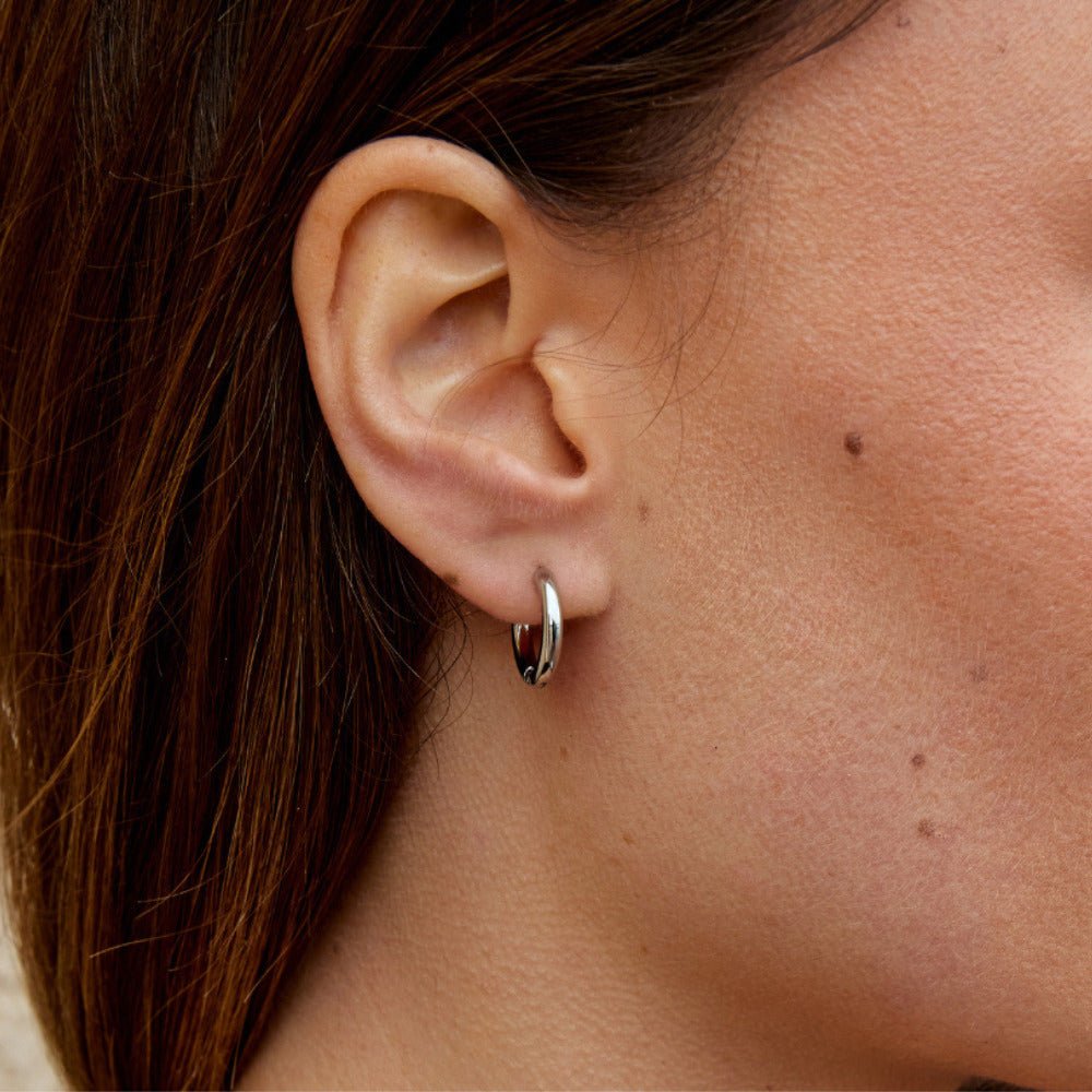 Mini Silver-Tone Hoop Earrings Set of Three
