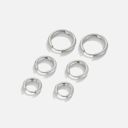 Mini Silver-Tone Hoop Earrings Set of Three