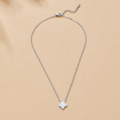 White Clover Charm Silver-Tone Necklace