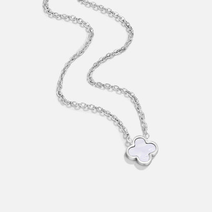 White Clover Charm Silver-Tone Necklace