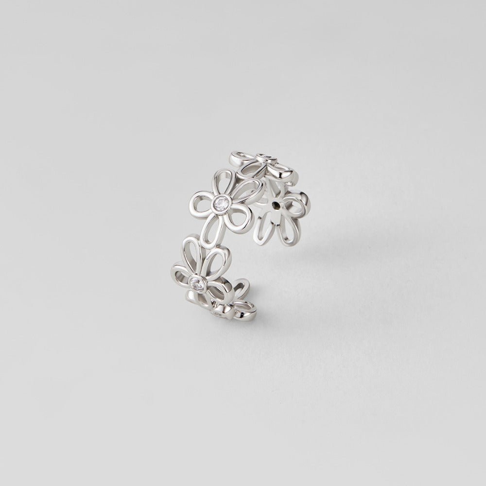 Wildflower Infinity Band Ring in Silver-Tone