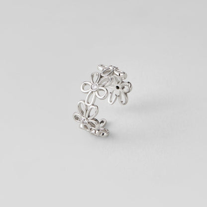 Wildflower Infinity Band Ring in Silver-Tone