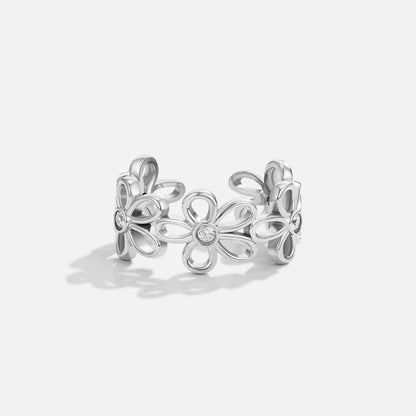Wildflower Infinity Band Ring in Silver-Tone