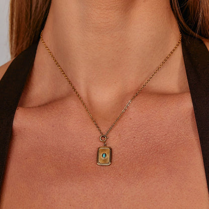 Two-Piece Plain Charm Chain Necklace Set