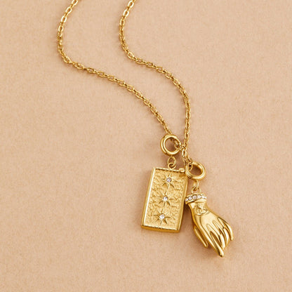 Two-Piece Plain Charm Chain Necklace Set