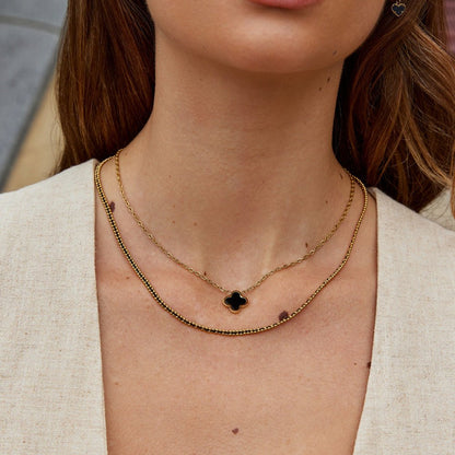 Sofia Tiny Beaded Detail Fine Chain Necklace