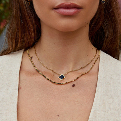 Sofia Tiny Beaded Detail Fine Chain Necklace