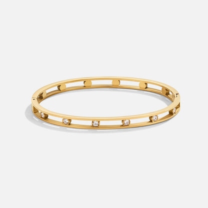 Sofia Crystal Set Slim Gold-Tone Bangle Bracelet