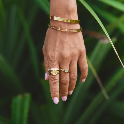Sofia Crystal Set Slim Gold-Tone Bangle Bracelet