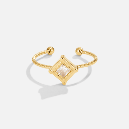 Sofia Clean Line Geometric Flat Band Ring