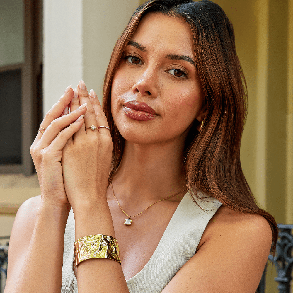 Sofia Clean Line Geometric Flat Band Ring