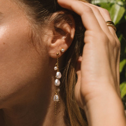 Sofia Single Pearl Stud Earrings for Every Day