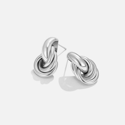 Sofia Rope-Twist Silver-Tone Hoop Earrings