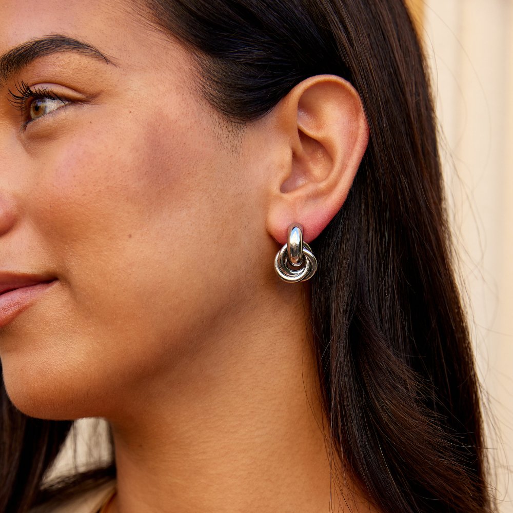 Sofia Rope-Twist Silver-Tone Hoop Earrings