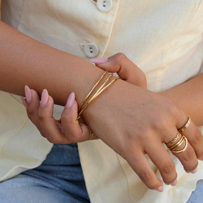 Solana Mixed-Width Gold-Tone Bangle Set