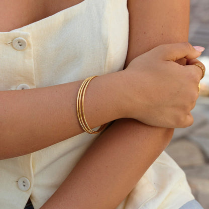 Solana Mixed-Width Gold-Tone Bangle Set