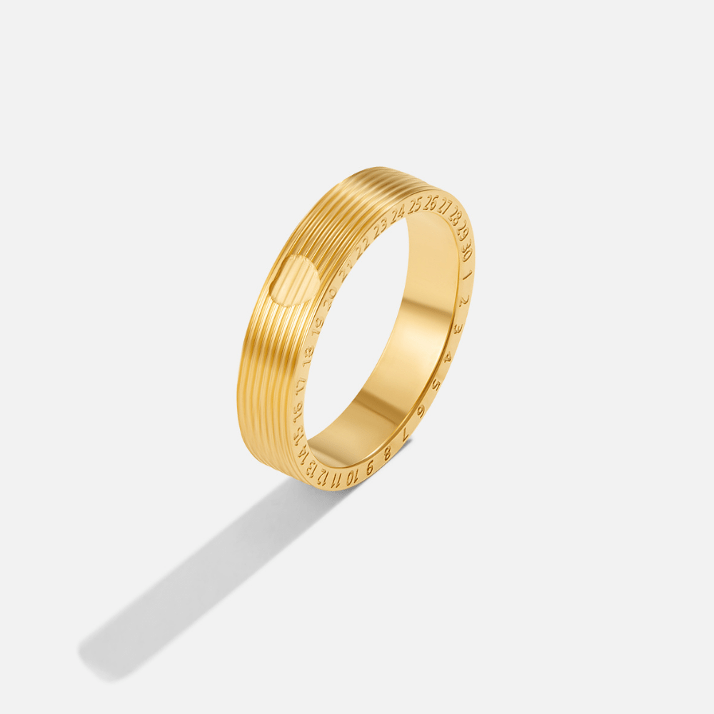 Soleil Warm Polished Gold-Tone Round Band Ring