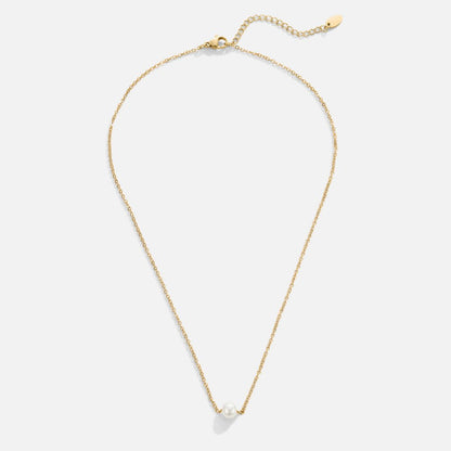 Single Pearl on a Fine Gold-Tone Chain Necklace