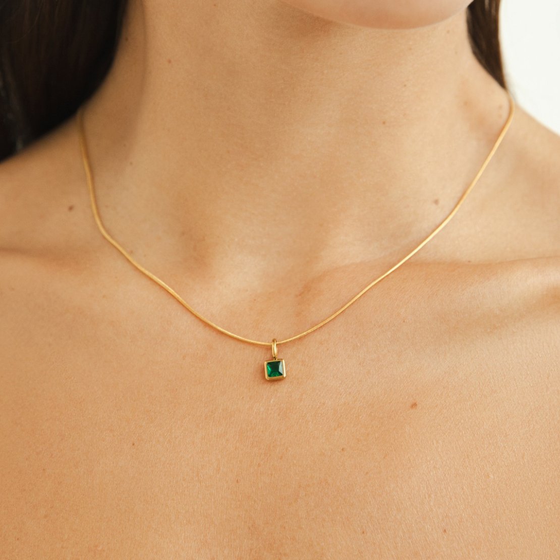 Keepsake Birthstone Square Necklace