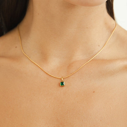 Keepsake Birthstone Square Necklace