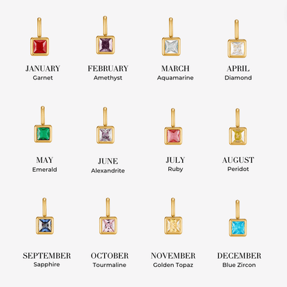 Keepsake Birthstone Square Necklace