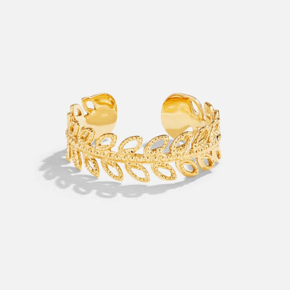 Trailing Leaf Curve Slim Everyday Band Ring