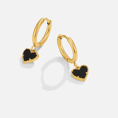 Small Heart Charm Hoop Earrings for Every Day