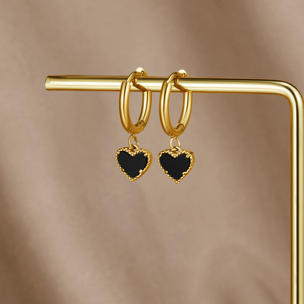Small Heart Charm Hoop Earrings for Every Day
