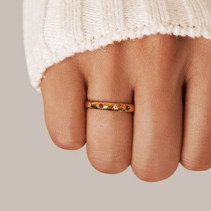 Tali Prism Crystal Lined Slim Band Ring