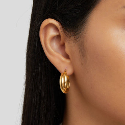 Talia Smooth Warm Gold-Tone Hoop Earrings