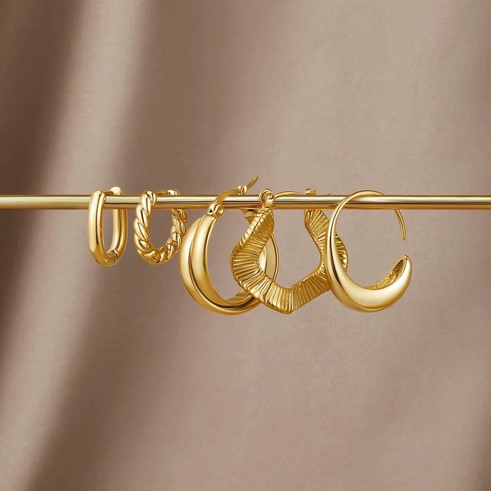 Talia Smooth Warm Gold-Tone Hoop Earrings