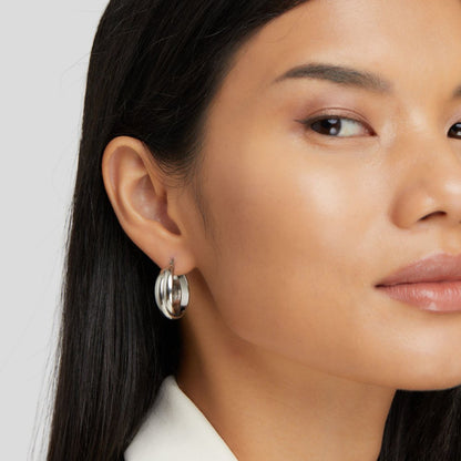 Talia Wear-All-Week Silver-Tone Hoop Earrings
