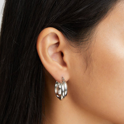 Talia Wear-All-Week Silver-Tone Hoop Earrings