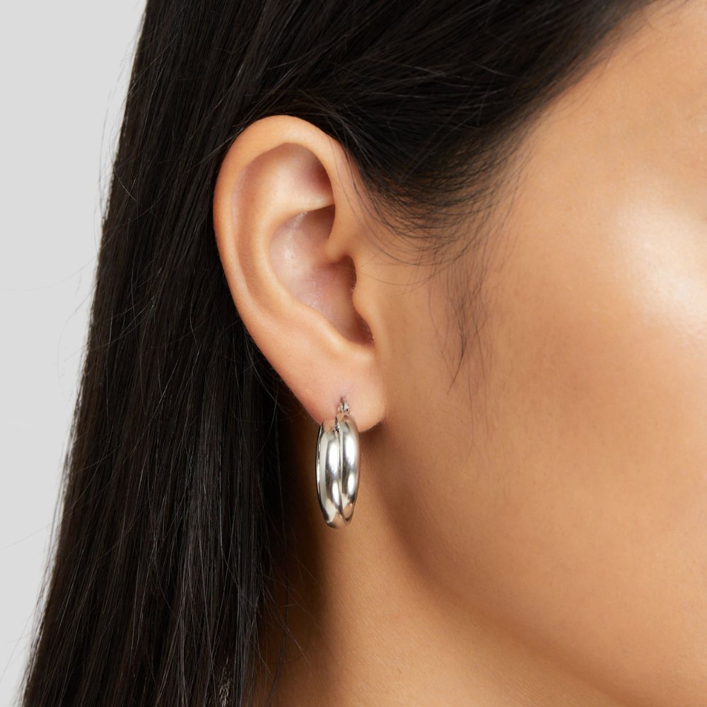 Talia Wear-All-Week Silver-Tone Hoop Earrings