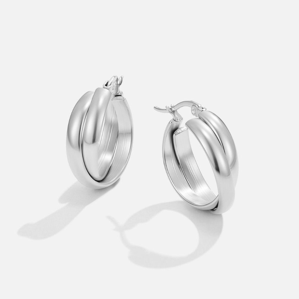 Talia Wear-All-Week Silver-Tone Hoop Earrings