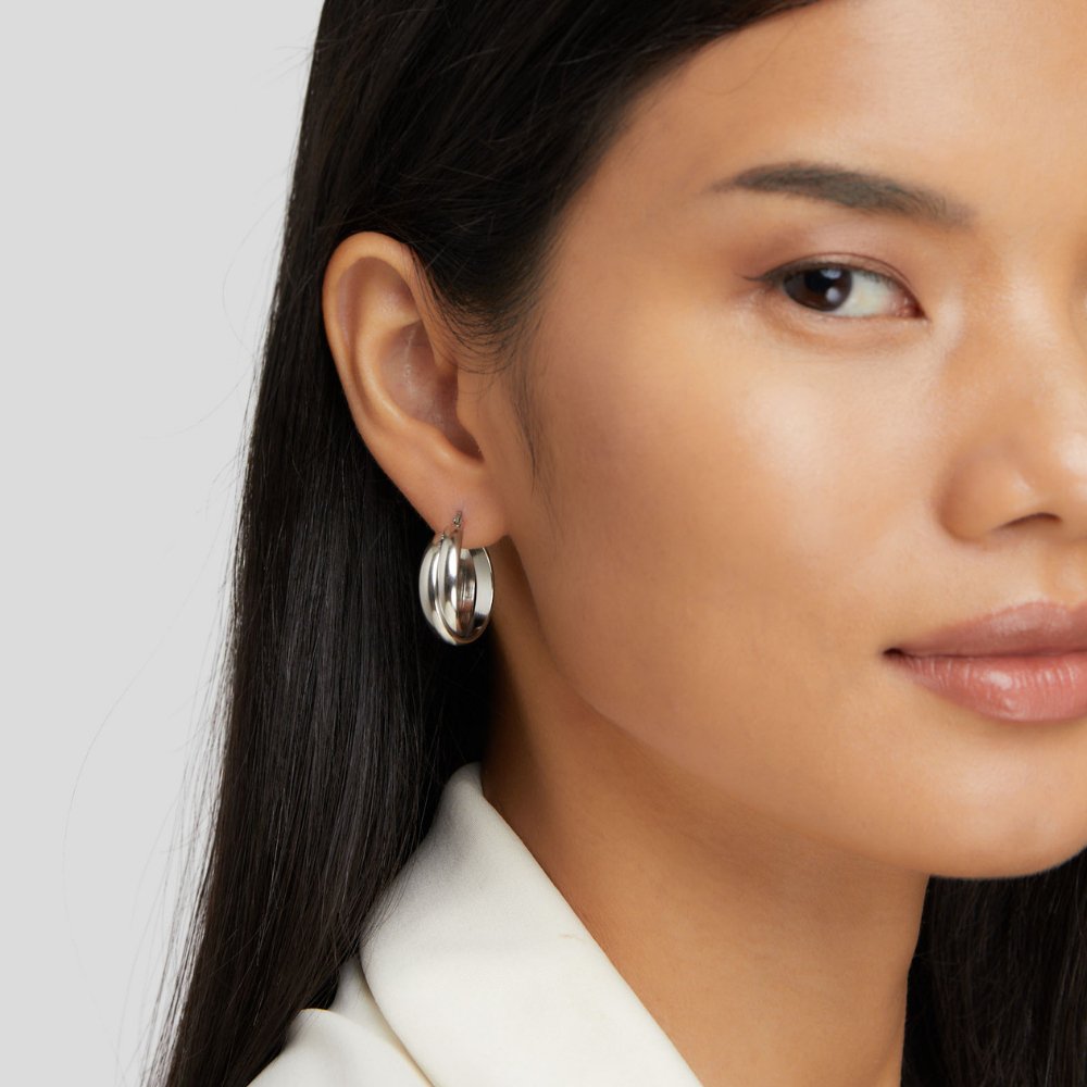 Talia Wear-All-Week Silver-Tone Hoop Earrings