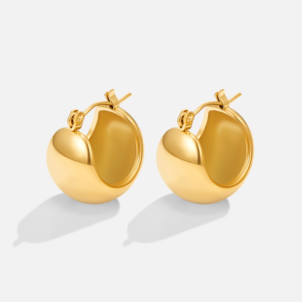 Tara Bold Rounded Gold-Tone Hoop Earrings