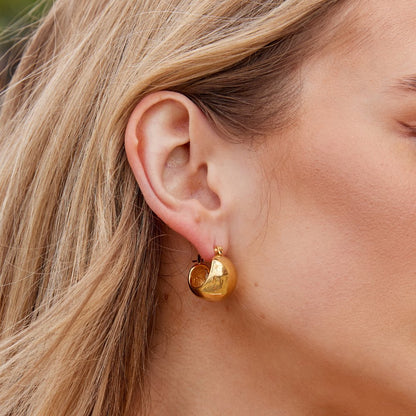 Tara Bold Rounded Gold-Tone Hoop Earrings