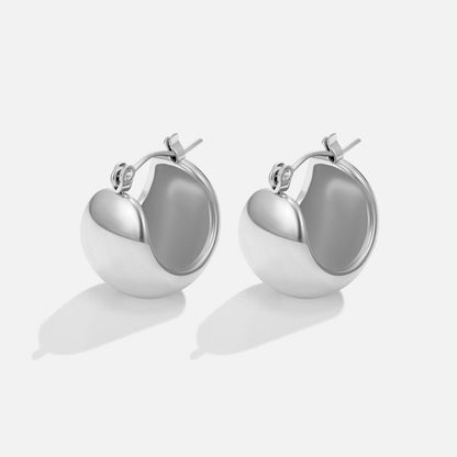 Tara Thick Band Silver-Tone Hoop Earrings