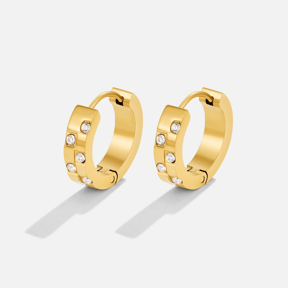Tasha Crystal Set Gold-Tone Hoop Earrings