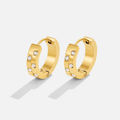 Tasha Crystal Set Gold-Tone Hoop Earrings