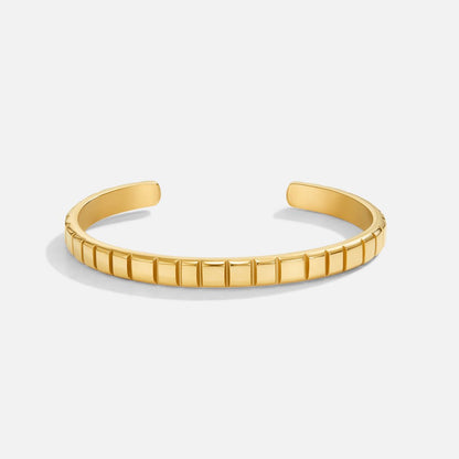 Tasha Fine Ribbing Gold-Tone Bangle