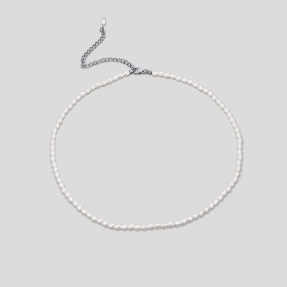 Temi Pearl and Silver-Tone Chain Necklace