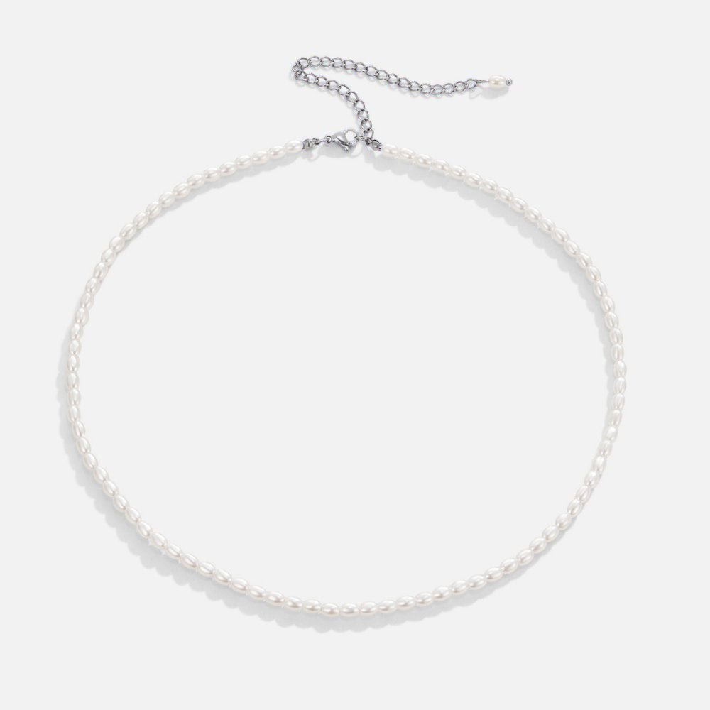 Temi Pearl and Silver-Tone Chain Necklace