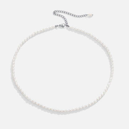 Temi Pearl and Silver-Tone Chain Necklace